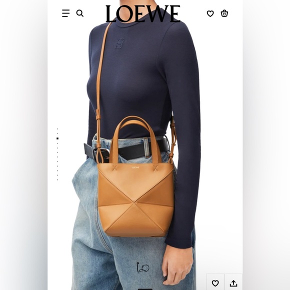 Loewe mini puzzle fold tote in shinny calfskin - Picture 7 of 8